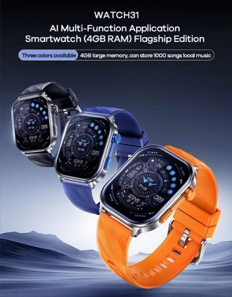 Смарт-годинник REMAX AI WATCH 31 (4GB RAM) 51mm. 400 mAh. IP68 Orange 6954851259787 фото