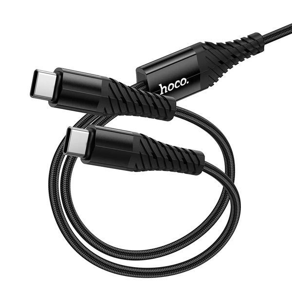 Кабель HOCO X123 Victory 2-in-1 charging cable(C to C+C) Black 6942007663595 фото