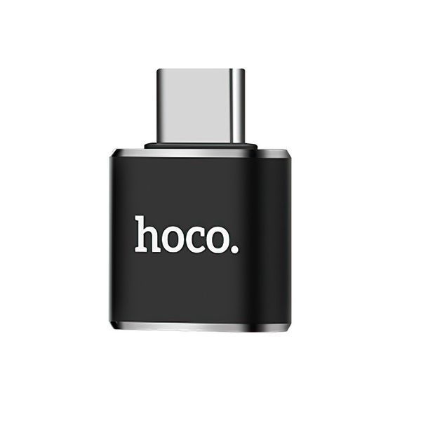 Перехідник HOCO UA36B C male to USB female OTG transparent adapter Black 6957531064121 фото