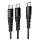 Кабель HOCO X123 Victory 2-in-1 charging cable(C to C+C) Black 6942007663595 фото 2