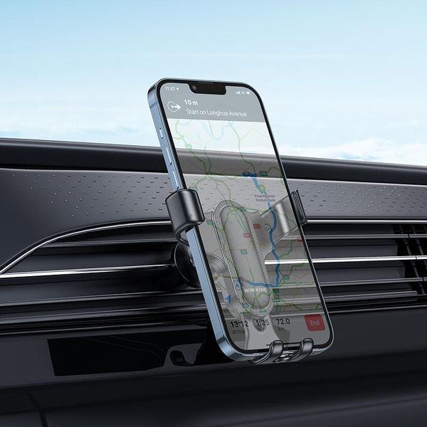Автотримач для телефона BOROFONE BH74 Rock air outlet gravity car holder Black 6974443386844 фото