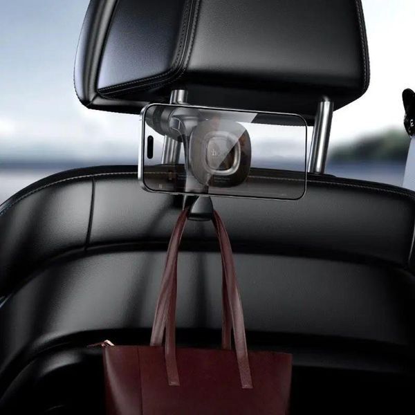 Автотримач для телефона HOCO H99 Crown magnetic car holder(headrest) black metal gray 6942007673624 фото