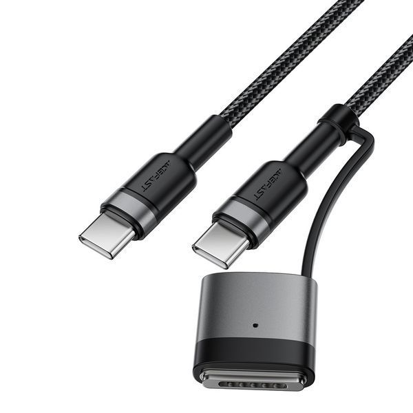 Кабель ACEFAST C22-05 USB-C to USB-C / magnetic aluminum alloy charging data cable Black 6974316285151 фото