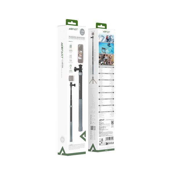 Монопод ACEFAST E38 1.2m carbon fiber telescopic selfie stick Gray-Black 6974316286028 фото