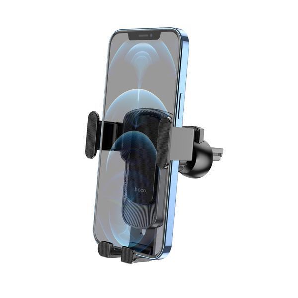 Автотримач для телефона HOCO CA103 vertical and horizontal air outlet gravity car holder Black Metal Gray 6931474766229 фото