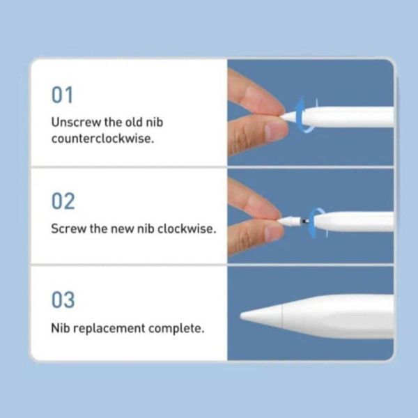 Змінні наконечники для стилуса Baseus Smooth Writing Capacitive Stylus Tips Moon White（2pcs） P80015906213-00 фото