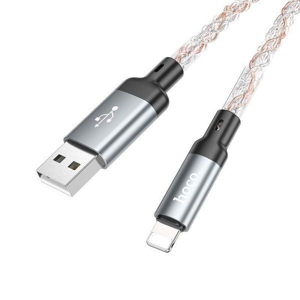 Кабель HOCO U112 Shine charging data cable for iP Gray 6931474788801 фото