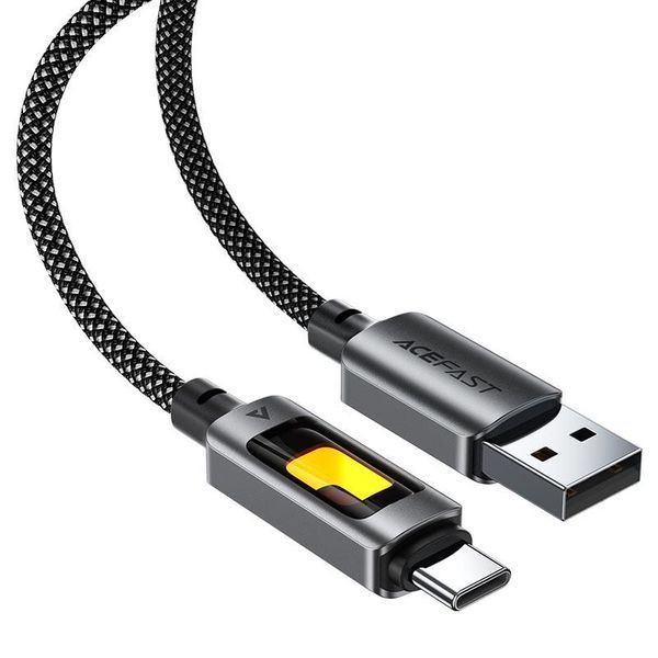 Кабель ACEFAST C21-04 USB-A to USB-C fantasy color series braided Charging data cable Black 6974316284673 фото