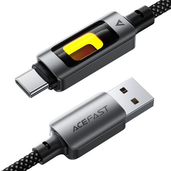 Кабель ACEFAST C21-04 USB-A to USB-C fantasy color series braided Charging data cable Black 6974316284673 фото