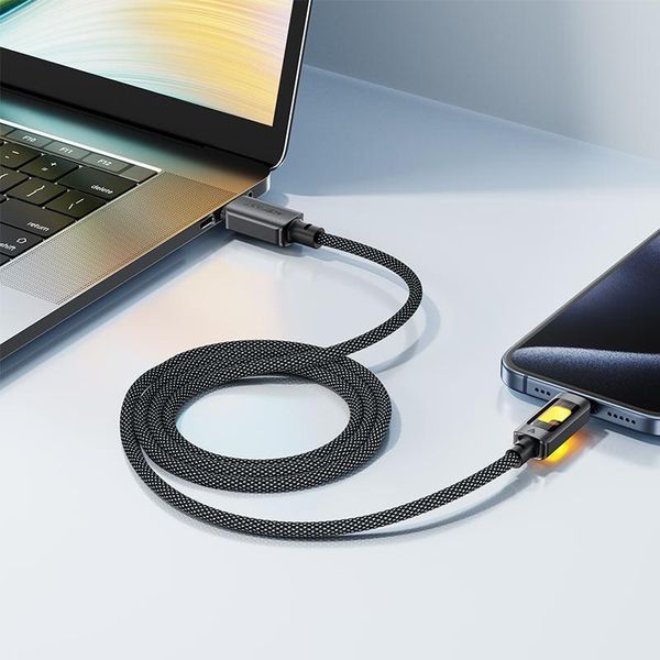 Кабель ACEFAST C21-04 USB-A to USB-C fantasy color series braided Charging data cable Black 6974316284673 фото