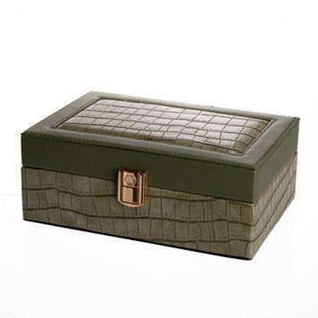 Шкатулка для украшений из эко кожи 10 отделений с зеркалом 20&times;14&times;8 см Зеленый HP-5-19GR HP-5-19GR фото
