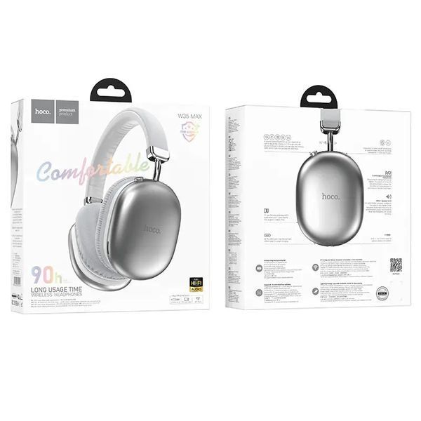 Бездротові накладні навушники HOCO W35 Max Joy BT headphones Silver 6942007612210 фото