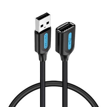 Кабель Vention USB 2.0 A Male to A Female Extension Cable 1.5M black PVC Type (CBIBG) CBIBG фото