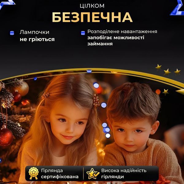 Гірлянда Роса нитка 1000 LED довжина 100 м з пультом, від мережі, зелений кабель, Синій 1000L100MGBL 1000L100MGBL фото
