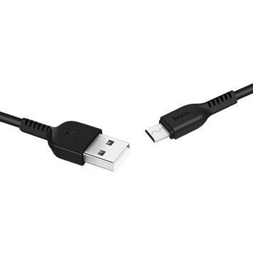 Кабель HOCO X20 USB to Micro 2.4A, 1m, PVC, TPE connectors, Black 6957531068822 фото