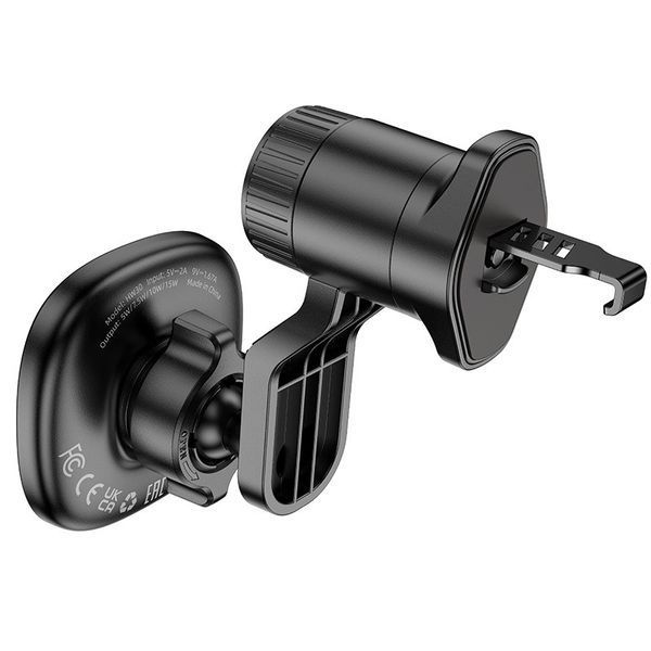 Автотримач для телефона з безротовою зарядкою HOCO HW30 Black 6942007646925 фото