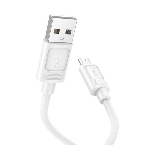 Кабель HOCO X122 Benefit silicone charging data cable Micro White 6942007662215 фото