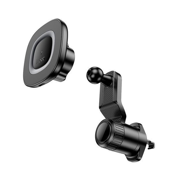 Автотримач для телефона з безротовою зарядкою HOCO HW30 Black 6942007646925 фото