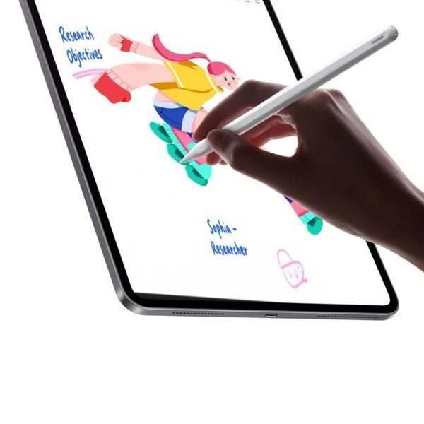 Стилус Baseus Smooth Writing PS3 Pro 360&deg; Touch Operation Wired Charging Stylus Moon White (With Type-C*1 Cable and Tip*1) B0004A01 фото