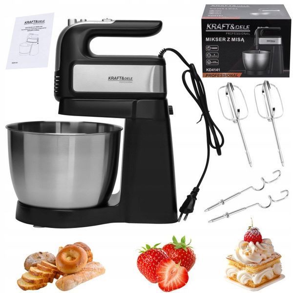 Міксер ручний з чашею 1000 Вт 4,5 л Kraft&Dele KD4141 KD4141 фото