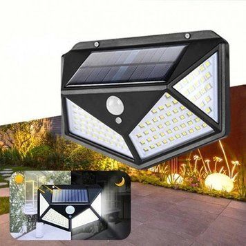 Уличный фонарь настенный 100 LED с датчиком движения и солнечной панелью, для фасадов, ворот, двора HP-L-7 HP-L-7 фото