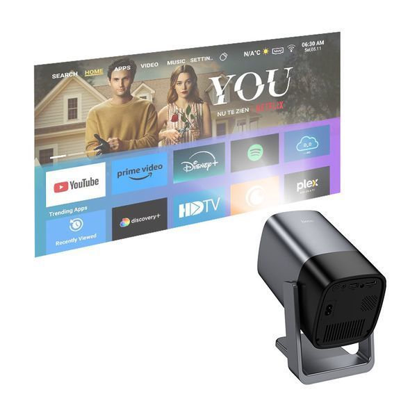 Проектор HOCO DT7 WiFi 2.4+5G. Smart electric focus projector(1080P Android version) Metal Gray 6942007668781 фото
