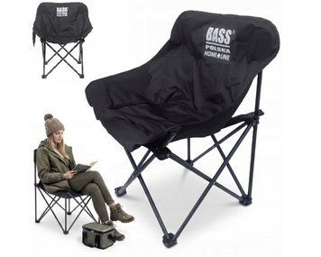 Складне туристичне крісло з кишенею, Bass Polska BH 30033 Чорне BH 30033 фото
