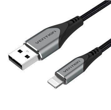 Кабель Vention USB 2.0 A to Lightning Cable 1M Gray Aluminum Alloy Type (LABHF) LABHF фото