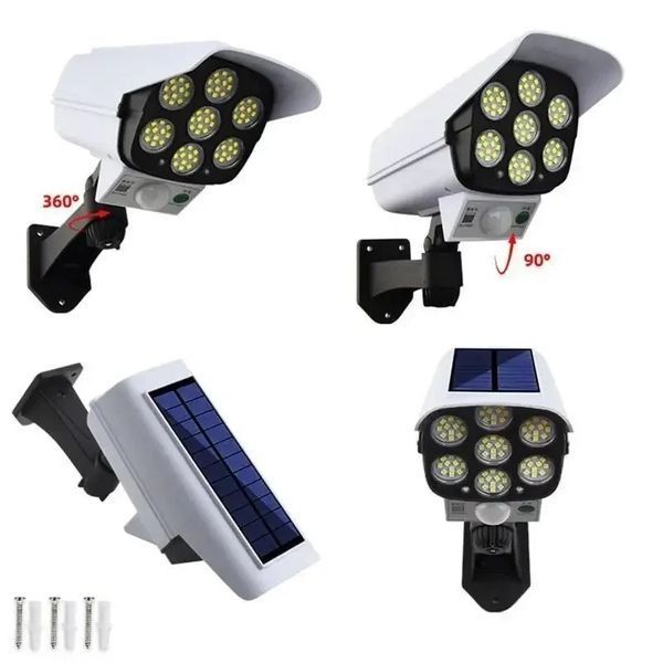 Уличный фонарь настенный 77 COB LED с датчиком движения и солнечной панелью HP-L-4 HP-L-4 фото