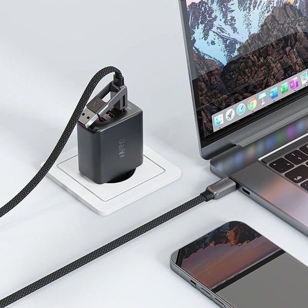 Кабель ACEFAST C25-03 USB-C to USB-C silicone charging data cable Black 6974316287063 фото