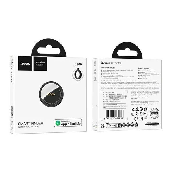 Поисковый трекер HOCO E100 Graceful Intelligent positioning anti-lost device Black 6942007661256 фото