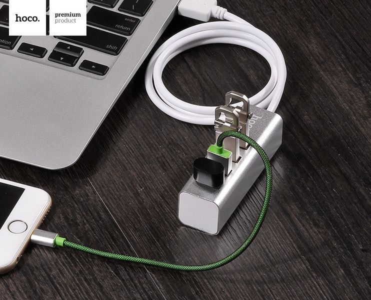USB-хаб HOCO HB1 4USB Line machine Silver 6957531038146 фото