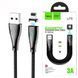 Кабель USB Hoco U75 Lightning Cable LED magnetic Blaze 1.2 M 3A Black 1237 фото 1