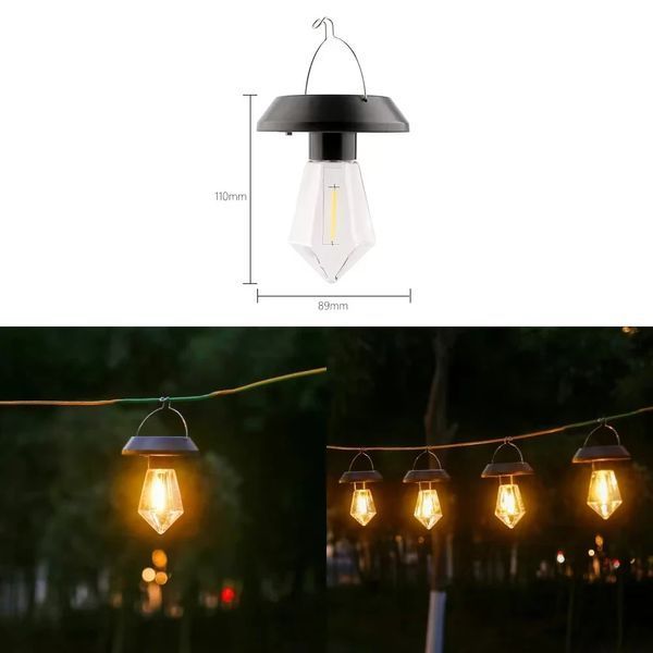 Уличный светильник подвесной 1 COB LED с солнечной панелью, фонарь туристический для палатки декоративная лампа HP-L-19 HP-L-19 фото