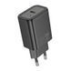 Мережевий зарядний пристрій HOCO N60 Gentle single port PD20W charger (EU) Black 6942007644174 фото 1