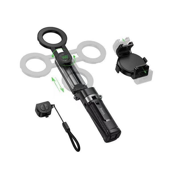 Селфі-монопод HOCO K27 Pro Magic mini live broadcast stand(pull clip+magnetic focusing version) Black 6942007668743 фото