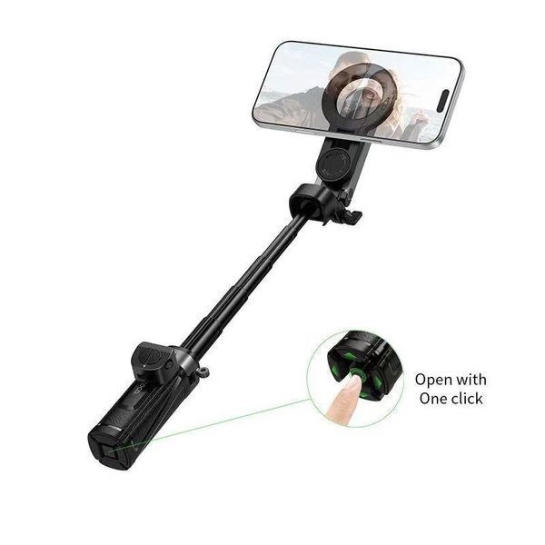 Селфі-монопод HOCO K27 Pro Magic mini live broadcast stand(pull clip+magnetic focusing version) Black 6942007668743 фото