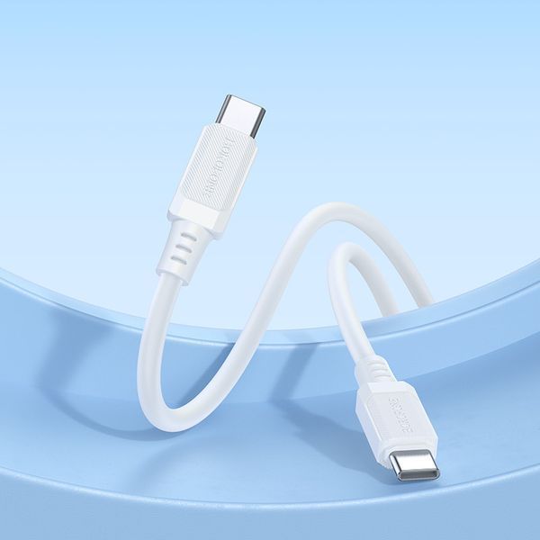 Кабель BOROFONE BX115 Lotto 60W silicone charging data cable C to C White 6941991119699 фото