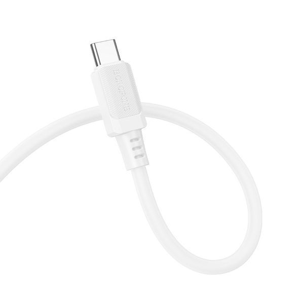Кабель BOROFONE BX115 Lotto 60W silicone charging data cable C to C White 6941991119699 фото
