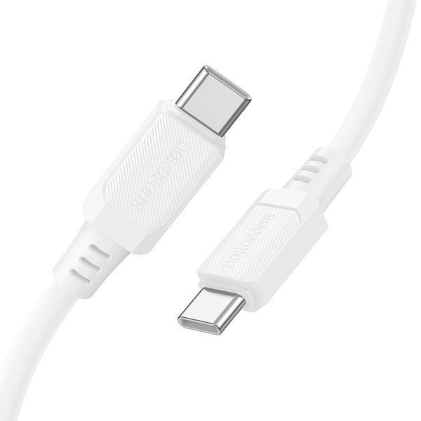 Кабель BOROFONE BX115 Lotto 60W silicone charging data cable C to C White 6941991119699 фото
