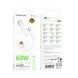 Кабель BOROFONE BX115 Lotto 60W silicone charging data cable C to C White 6941991119699 фото 2