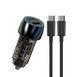 Автомобільний зарядний пристрій WUW-T103C PD 30W +QC 3.0 18W black 6978749570440 фото 1