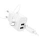 Мережевий зарядний пристрій з кабелем HOCO C141A Smart dual-port charger set(iP) White 6942007627870 фото 3
