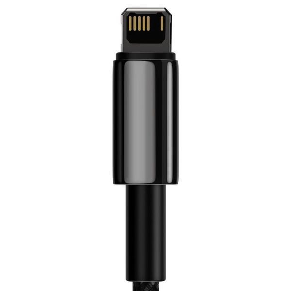 Кабель Baseus Tungsten Gold Fast Charging Data Cable USB to iP 2.4A 2m Black CALWJ-A01 фото