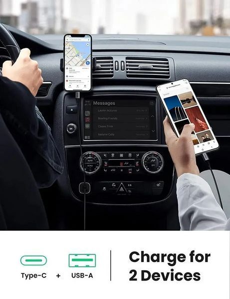 Автомобільний зарядний пристрій UGREEN CD130 Dual USB Car Charger (Space Gray) (UGR-30780) UGR-30780 фото