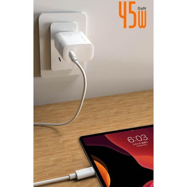 Мережевий зарядний пристрій WUW-C202 PD45W GaN Eu Smart Charger 6972573336821 фото