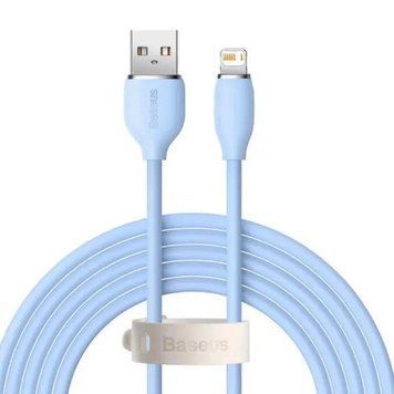 Кабель Baseus Jelly Liquid Silica Gel Fast Charging Data Cable USB to iP 2.4A 2m Blue CAGD000103 фото