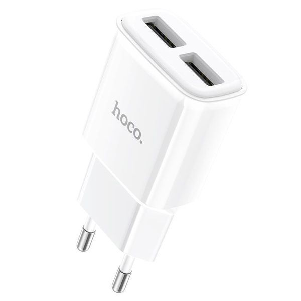 Мережевий зарядний пристрій HOCO C88A Star round dual port charger 12W White 6931474749499 фото
