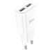 Мережевий зарядний пристрій HOCO C88A Star round dual port charger 12W White 6931474749499 фото 1