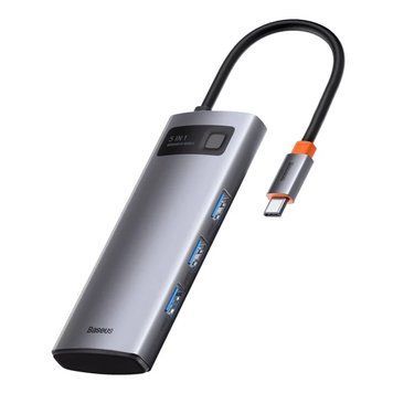 USB-хаб Baseus Metal Gleam Series 5-in-1 Multifunctional （Type-C to HDMI*1+USB3.0*3+PD*1) CAHUB-CX0G фото